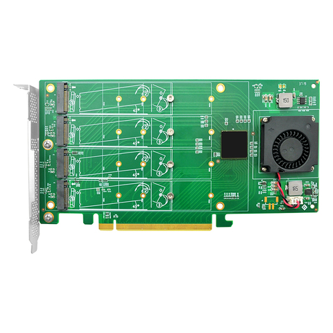 Адаптер переключателя Linkreal PCIe 3,0 серии NVMe с 4 портами, теплоотвод без SSD ► Фото 1/6