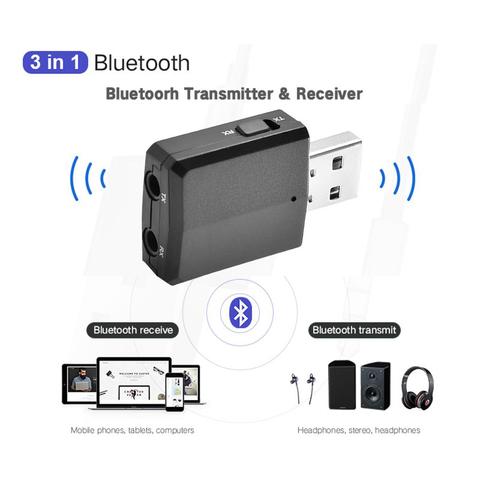 USB-адаптер ZF-169 Plus 3 в 1, Bluetooth 5,0, аудиопередатчик/приемник, кабель 3,5 мм для ТВ, ПК, автомобильных наушников, телефонов, Mp3 ► Фото 1/6