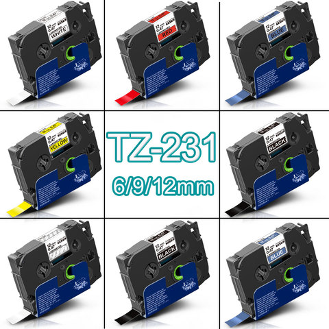 1PK TZ-231 TZ-221 TZ-211 12 мм лента для маркировки для Brother 231 P-touch 231 кассеты Ленты Совместимость Брат Ptouch принтер для печати этикеток ► Фото 1/6