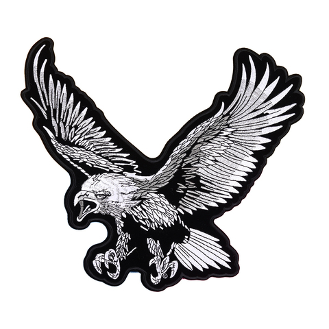 Нашивки Black brave Eagle, одежда с вышивкой, панк-рок, байкерские нашивки с большой вышивкой, одежда для мотоциклов ► Фото 1/6