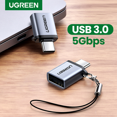 Адаптер UGREEN USB C OTG, адаптер USB 3,0 на Type C для Macbook Pro Xiaomi mi 10 Mini USB, адаптер Type-C OTG, конвертер кабеля ► Фото 1/6