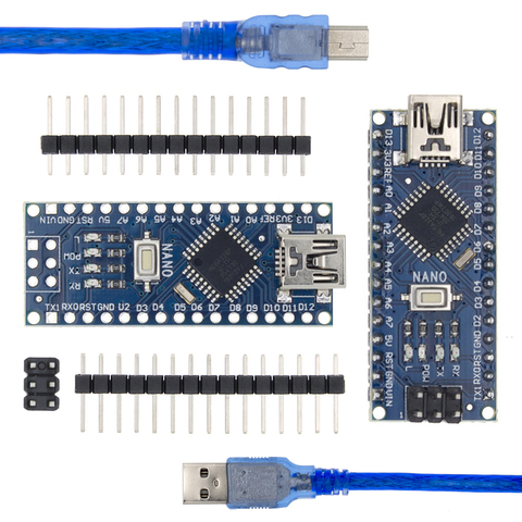 Совместимый контроллер Nano v3.0 для Arduino, с загрузчиком, USB-драйвером CH340, 16 МГц, ATMEGA328P/168P ► Фото 1/6