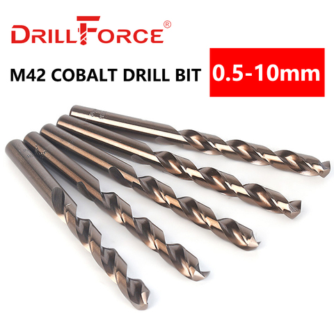 Набор кобальтовых сверл, инструменты Drillforce M42, набор сверл с кобальтом для сверления на 0,5-10 мм, для закаленной стали, чугуна и нержавеющей ст... ► Фото 1/6