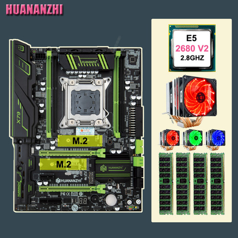 HUANANZHI X79 супер игровой набор материнских плат с высокоскоростной двойной M.2 слот Процессор Ксеон E5 2680 V2 кулер от известного бренда Оперативн... ► Фото 1/6