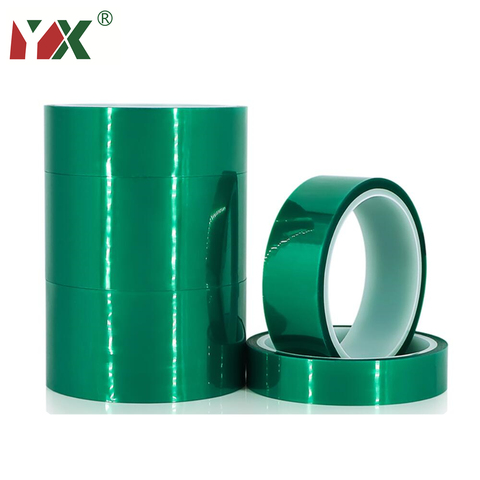 Термостойкая клейкая лента YX Green PET, высокотемпературная изоляционная лента для защиты печатных плат, припоя, защита изоляции 33 м ► Фото 1/6