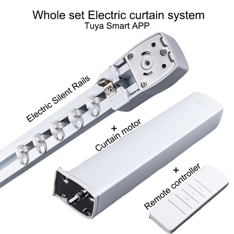 Управление через приложение Tuya, настраиваемый Интеллектуальный домашний моторизованный Интеллектуальный двигатель для штор с Wi-Fi, работает с Alexa Google home ► Фото 1/6