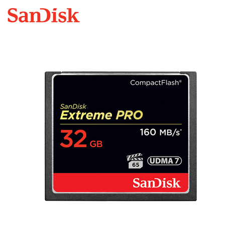 Карта памяти SanDisk 160 м/с 32 Гб 64 Гб 128 ГБ 256 ГБ CF карта extreme PRO высокоскоростная Компактная флэш-карта для DSLR и HD-видеокамеры диск ► Фото 1/6