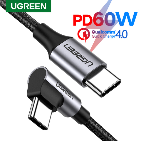 Ugreen USB Type C к USB C кабель для Samsung S9 S8 Plus PD 60 Вт Быстрая зарядка 4,0 USB-C кабель для Macbook Pro USB шнур ► Фото 1/6