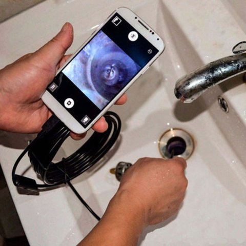 1 м 1,5 м 5,5 мм 7 мм эндоскоп камера Гибкая IP67 водонепроницаемый осмотр бороскоп камера для Android ПК ноутбук 6 светодиодов регулируемый ► Фото 1/6