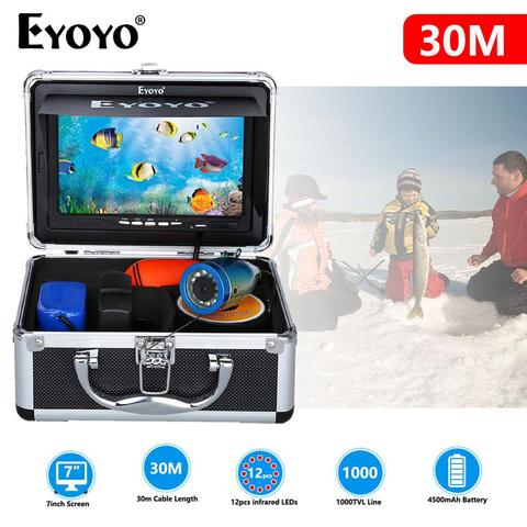 Eyoyo HD DVR рыболокатор подводная рыболовная камера 1280*720 экран 1080P 15 м 30 М камера для рыбалки 8 Гб запись для льда ► Фото 1/6
