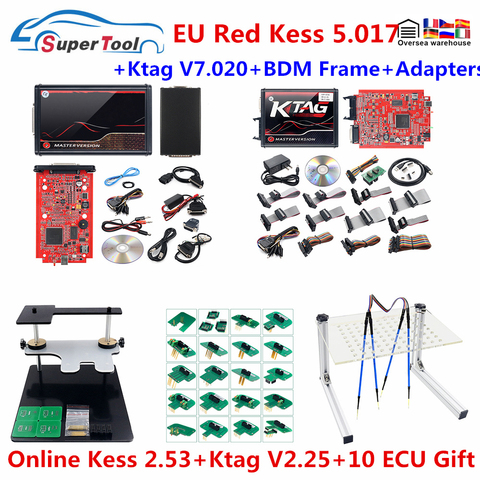 Онлайн EU Red Kess V2 Master V2.53 V2.47 V5.017 KTAG V2.25 V7.020 полный чип OBD2 менеджер Тюнинг Комплект Kess 2,53 K-TAG 2,25 программа ► Фото 1/6