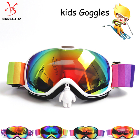 Детские лыжные очки с двойными линзами, антизапотевающие, UV400, для занятий спортом на открытом воздухе, катания на лыжах, для детей, для снега, сноуборда, защитные очки ► Фото 1/6
