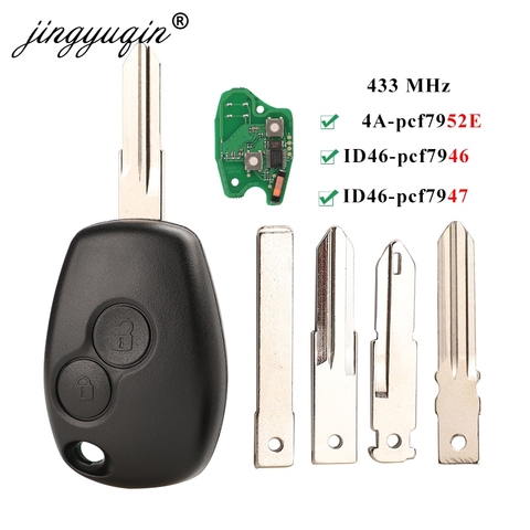 Jingyuqin 2BTN дистанционный ключ для Renault Duster Modus Clio 3 Twingo DACIA Logan Sandero Kangoo 433 МГц PCF7947 PCF7947 pcf7952E чип ► Фото 1/5