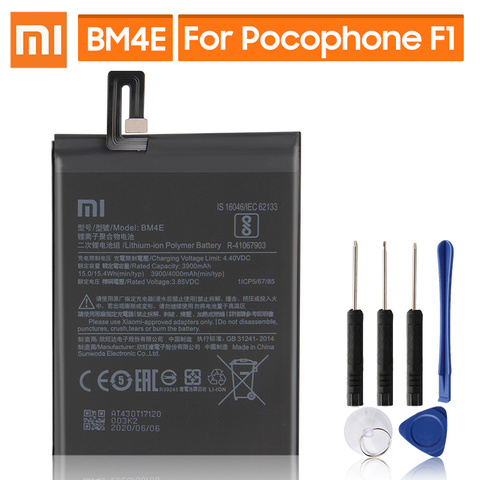 Оригинальная запасная батарея для Xiaomi MI Pocophone F1 BM4E, настоящая батарея для телефона 4000 мАч ► Фото 1/6