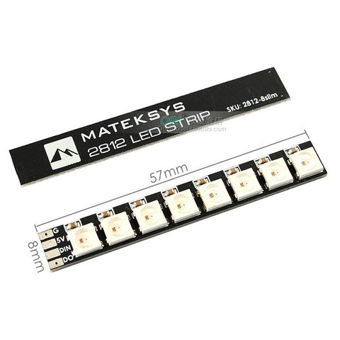 MATEKSYS Matek ARM светильник светодиодный полосы 2812 2812-8slim 57*8 мм углеродного волокна доска для трутеня дистанционного управления FPV ► Фото 1/4