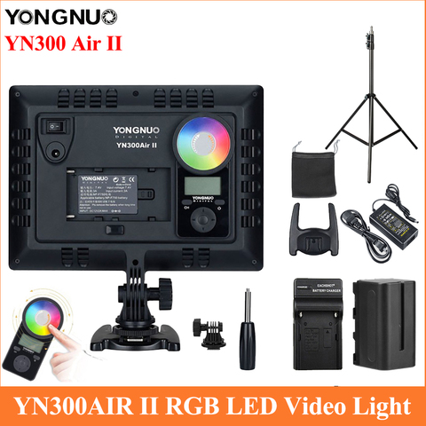 YONGNUO YN300AIR II RGB светодиодный светильник для видеокамеры, дополнительный аккумулятор с зарядным устройством, светильник для фотосъемки 2,4G RGB, ... ► Фото 1/6