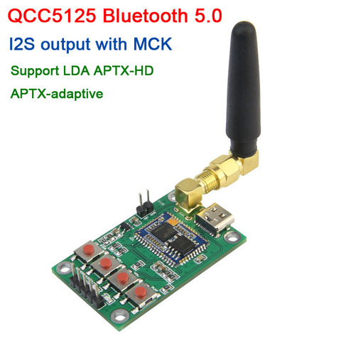 QCC5125 Bluetooth 5,0 приемник аудио стерео доска I2S USB TYPE-C поддерживает LDAC APTX-HD адаптивной diy усилитель мощности Динамик ► Фото 1/5