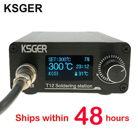 KSGER T12 паяльная станция STM32 OLED V2.0 цифровой электрический контроллер алюминиевый сплав Наборы «сделай сам» сварочные инструменты T12 железные наконечники ► Фото 1/6