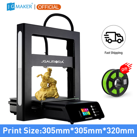 3D-принтер JGMAKER JGAURORA A5S FDM, 32 битная материнская плата, большой объем печати 305*305*320 мм, возобновление печати, выключение ► Фото 1/6