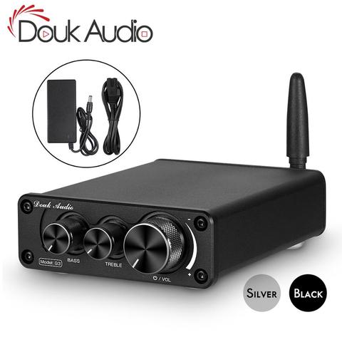 Усилитель мощности Douk Audio Mini Bluetooth 5,0, 100 Вт, Hi-Fi, стерео цифровой усилитель класса D, акустическая система ВЧ, управление басами ► Фото 1/6