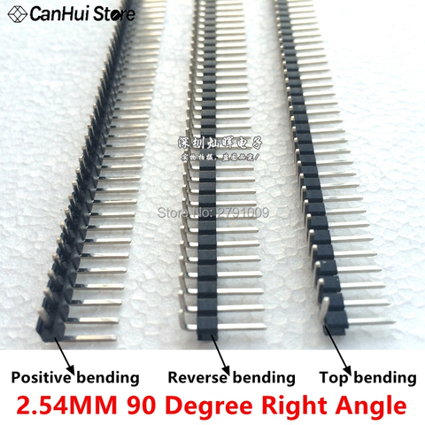 2,54 мм 1*40P 1X40P 90 градусов под прямым углом Однорядный штыревой разъем положительный/обратный/верхний изгиб печатной платы разъем штыревой разъем ► Фото 1/5