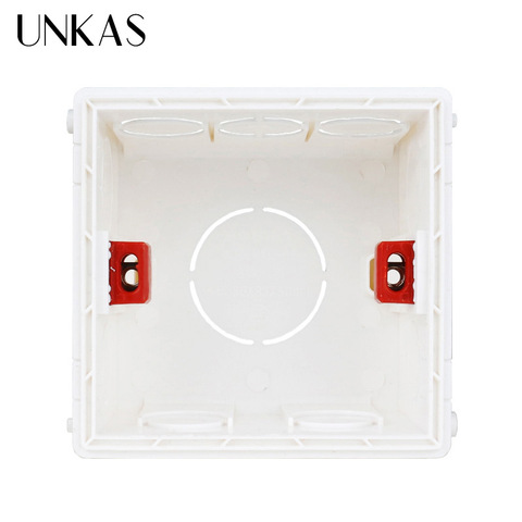 UNKAS новый дизайн ПВХ Пластиковая регулируемая Монтажная коробка внутренняя кассета 86*83*50 для 86 Тип переключатель и розетка ► Фото 1/6
