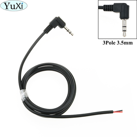 YuXi 3,5 мм 3 полюса 90 градусов изгиб Jack DIY аудио кабель для наушников ремонт наушников Замена шнура 50 см 95 см ► Фото 1/5