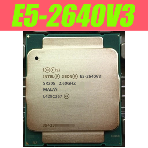 Процессор Intel Xeon E5 2640 V3 SR205 для материнской платы X99, 2,6 ГГц, 8 ядер, 90 Вт, разъем LGA 2011-3, процессор E5 2640V3 ► Фото 1/1