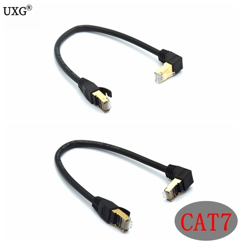 Сетевой кабель Ethernet CAT6 CAT7e UTP, 90 градусов вверх вниз, соединительный кабель типа «штырь-штырь» RJ45, короткий кабель LAN для ноутбука, модем ADSL, 30 ... ► Фото 1/5