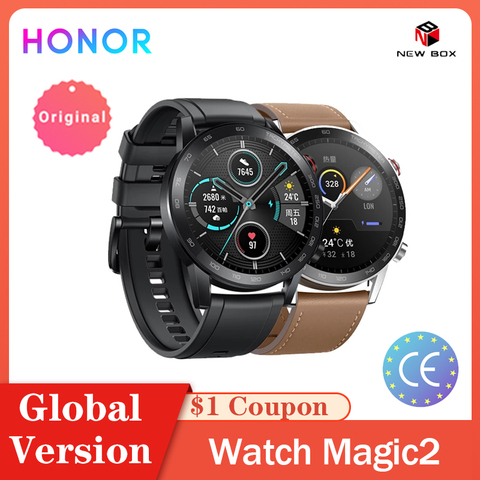 Honor Magic 2/Magic 1 Смарт-часы GPS 46 мм NFC платежи Bluetooth 5,1 кровяной кислород Инди воспроизведение музыки 14 дней жизни ► Фото 1/6