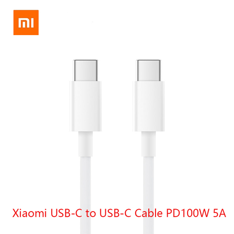 Usb type c к usb type c кабель 100 Вт 5А PD зарядное устройство для xiaomi mi Notebook pro Samsung huawei macbook кабель питания быстрая зарядка 2 м ► Фото 1/6