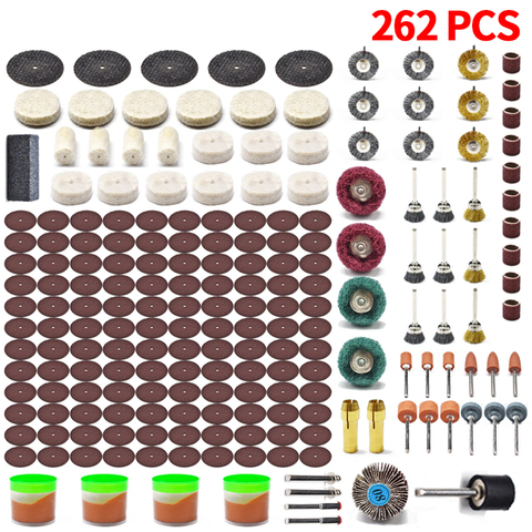 262 шт., электрическая мини-дрель, набор абразивных вращающихся инструментов, аксессуары, алмазные режущие диски, шлифовальный Набор для Dremel ► Фото 1/5