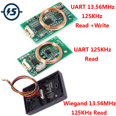 5 в постоянного тока RFID считыватель Беспроводной Модуль UART 3Pin 125 кГц 13,56 МГц считыватель карт EM4100 для IC карты PCB Attenna сенсор наборы для Arduino ► Фото 1/6