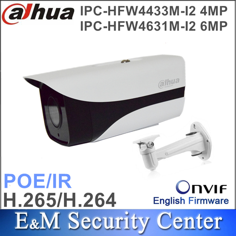 Оригинал dahua 4MP IPC-HFW4433M-I2 и 6Mp IPC-HFW4631M-I2 Звездная Пуля IP POE ИК CCTV камера с кронштейном ► Фото 1/1