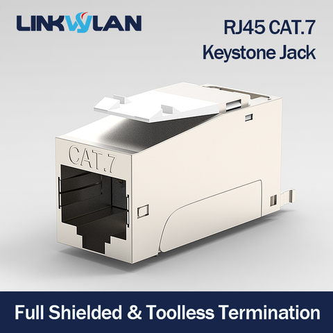 Качество Премиум-CAT7, полностью экранированный Keystone Jack RJ45 в LSA, Бесконтактное подключение, совместимо с системами Cat6A/Cat.6 ► Фото 1/6