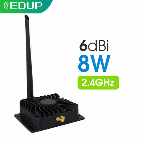 Усилитель мощности EDUP, 8 Вт, Wi-Fi, 2,4 ГГц, 802.11b/g/n, ретранслятор сигнала Wi-Fi, расширитель диапазона, 6dBi, беспроводной антенный адаптер ► Фото 1/6