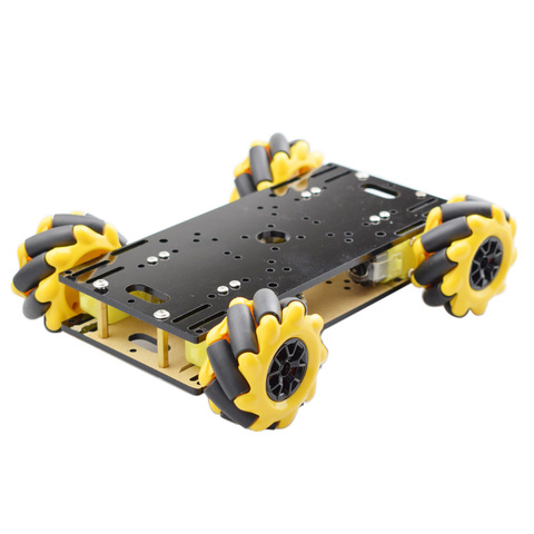 Новый Двойной Шасси Mecanum Wheel Robot автомобильный комплект шасси с мотором TT для Arduino Raspberry Pi дешевый DIY ствол игрушка детали ► Фото 1/6