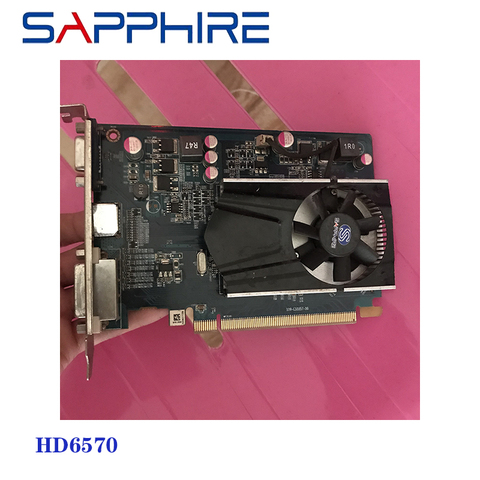 Б/у видеокарты SAPPHIRE HD6570 1 ГБ GDDR3 AMD, графическая карта GPU Radeon HD 6570 1GHM 512 МБ, офисный компьютер для карты AMD, HDMI ► Фото 1/4