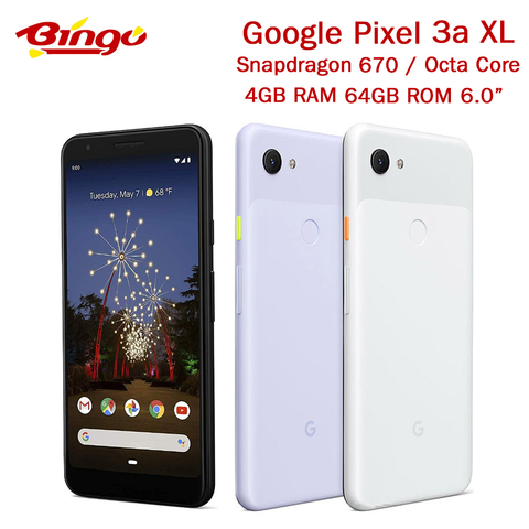 Google Pixel 3a XL смартфон с 5,5-дюймовым дисплеем, восьмиядерным процессором Snapdragon 6,0, ОЗУ 4 Гб, ПЗУ 64 ГБ, 670 МП, 8 МП ► Фото 1/6