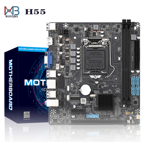 H55 материнская плата LGA 1156 DDR3 памяти двухканальный USB 2,0 для Intel H55 LGA1156 настольных I3 I5 I7 870 Xeon x3470 ► Фото 1/6