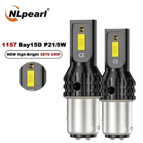 Nlpearl 1x сигнальная лампа P21/5 Вт Bay15d 1157 Светодиодные лампы 3570SMD P21w Led 1156 Ba15s Bau15s Py21w автомобиля сигнала поворота Стоп-сигнал светильник 12-24V ► Фото 1/6