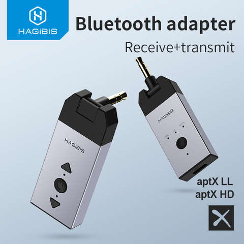 Хагбис Bluetooth 5,0 аудио приемник передатчик aptX LL aptX HD 3,5 мм разъем Aux беспроводной адаптер для автомобиля ПК наушники ТВ динамик ► Фото 1/6