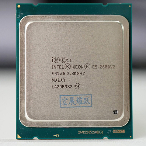 Процессор Intel Xeon E5 2680 V2, CPU 2,8 LGA 2011 SR1A6 десять ядер, серверный процессор, e5-2680 V2 ► Фото 1/1