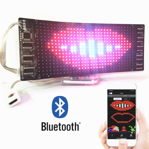 Гибкий светодиодный модуль программируемый через Bluetooth RGB, 12*36 пикселей, дисплей, матричный знак, Управление приложениями на базе Android и ios, СВЕТОДИОДНЫЙ матричный экран ► Фото 1/6