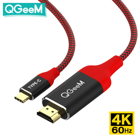 QGeeM USB C к HDMI Кабель 4K 60 Гц USB Тип C к HDMI переходник USB-C HDMI Thunderbolt 3 конвертер для MacBook Pro 2022,2022,2017 Huawei Mate 30,20 P30,20 Samsung S10,S9,S8 Тип C HDMI кабель hdmi type-c USB-тип ... ► Фото 1/6