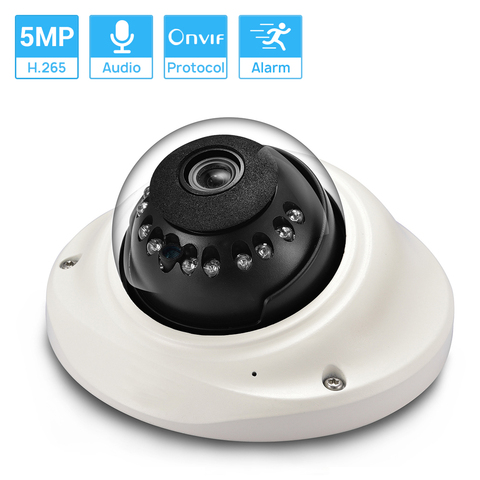 Ip-камера Hamrolte H.265 SONY IMX323 UltraLow, 1080P, антивандальная купольная камера, аудиозапись, обнаружение движения, ONVIF ► Фото 1/6
