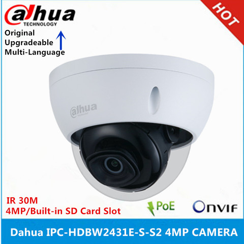 Dahua IPC-HDBW2431E-S-S2 4 Мп IR 30M IK10 IP67 встроенный разъем для SD-карты камера с POE заменяет фотокамеру ► Фото 1/2
