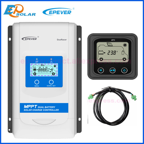 EPever DuoRacer MPPT 10A 20A 30A солнечное зарядное устройство и контроллер зарядного устройства 12 в 24 в автоматический двойной регулятор батареи для RV ... ► Фото 1/6