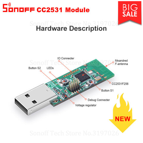 Sonoff Zigbee CC2531 USB модуль ключа голые платы пакетный протокол анализатор USB интерфейс ключ поддерживает BASICZBR3 S31 Lite zb ► Фото 1/6