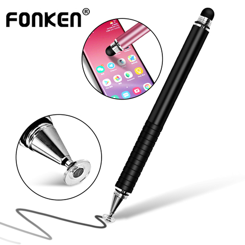 Стилус FONKEN для смартфонов 2 в 1, стилус для планшета Samsung Xiaomi, тонкий карандаш для рисования, ручка с толстой емкостью ► Фото 1/6